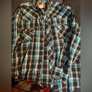 Mens pearl snap button up